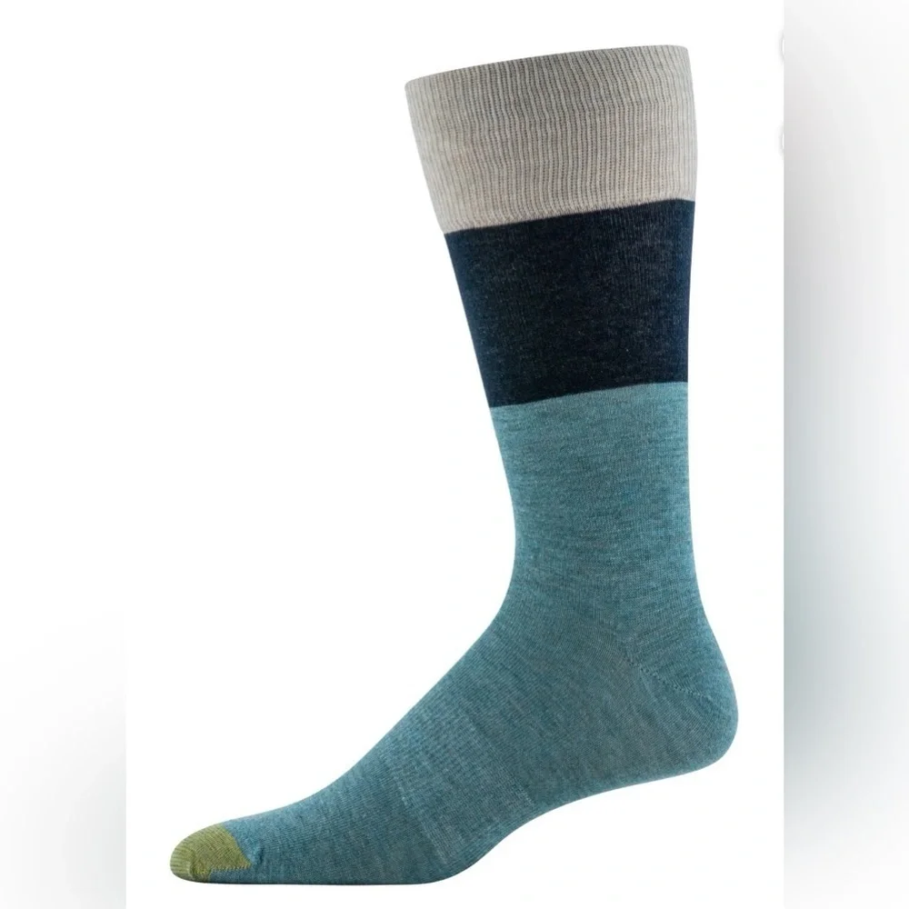 GoldToe Edition Mens Comfort Top Flat Crew Socks Assorted, 3 Pack